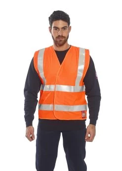 Portwest FR71 - Antistatische Warnschutz-Weste Mit Reflexstreifen, Hitzebeständig, Orange -Arbeitsschutzkleidung Geschäft 000D3B53 9483 5A0B E767 7EA74C0389E5