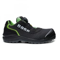 BASE B0822 - Be-Ready S1P SRC ESD SICHERHEITSTURNSCHUHE AUS MIKROFASER, METALLFREI, Schwarz-Grün