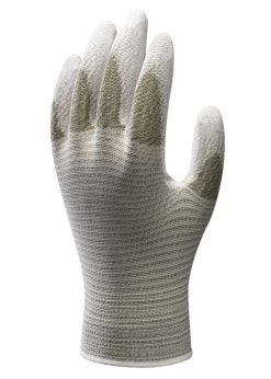 SHOWA AO170 Antistatische Schutzhandschuhe Mit Beschichtung Aus Polyurethan (10 Paare In Paket), Grau-Weiss