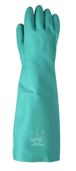 SHOWA 747 Chemikalienbeständige Schutzhandschuhe Mit Nitril Beschichtung (12 Paare In Paket), Hellgrün