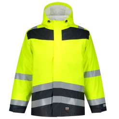Tricorp 403017 Arbeits Warnschutz Regenjacke Multinorm Bicolor Antistatisch, Flammschutz, Wasserabweisend, Winddicht, Gelb-Ink