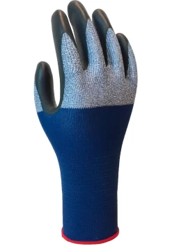 SHOWA 382 Schutzhandschuhe Aus Mikrofaser Und Nylon Mit Beschichtung Aus Nitril, Abriebfestigkeit Stufe 4 (10 Paare In Paket), Dunkelblau-Schwarz -Arbeitsschutzkleidung Geschäft 0A8855F7 CF8D C7CC 9308 3C325428E298