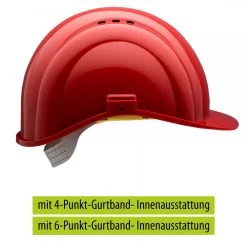 VOSS HELME INAP-Defender Schutzhelm Aus Polyethylen Für Allgemeine Arbeit - Mit 4-Punkt-Gurtband-Innenausstattung (5 Stücke In Paket), Karminrot