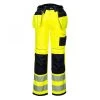 Portwest T501 - PW3 Warnschutzhose Aus Polyester Und Baumwolle Mit Knieschutz, Reflektierend, Untersetzte Größe, Gelb-Schwarz