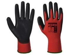 Portwest A641 - Arbeitshandschuhe Mit Beschichtung Aus Polyurethan, Abriebfest, 13G (12 Paare In Paket), Rot-Schwarz