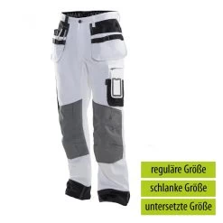 Jobman 2171 Arbeits Malerhose Core Wasserabweisend, Reguläre Größe, Weiß/schwarz