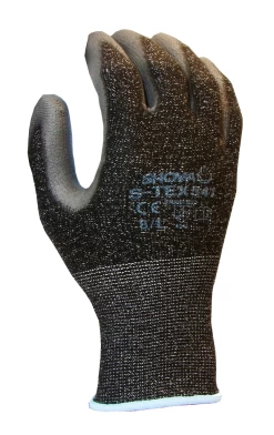 Showa S-TEX 541 Schnittschutzhandschuhe Mit Beschichtung Aus Polyurethan (10 Paare In Paket), Schwarz