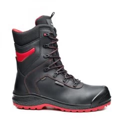 BASE B0896 - Be-Dry Top S3 HRO Cl WR SRC SICHERHEITSSTIEFEL AUS LEDER, METALLFREI, Schwarz-Rot