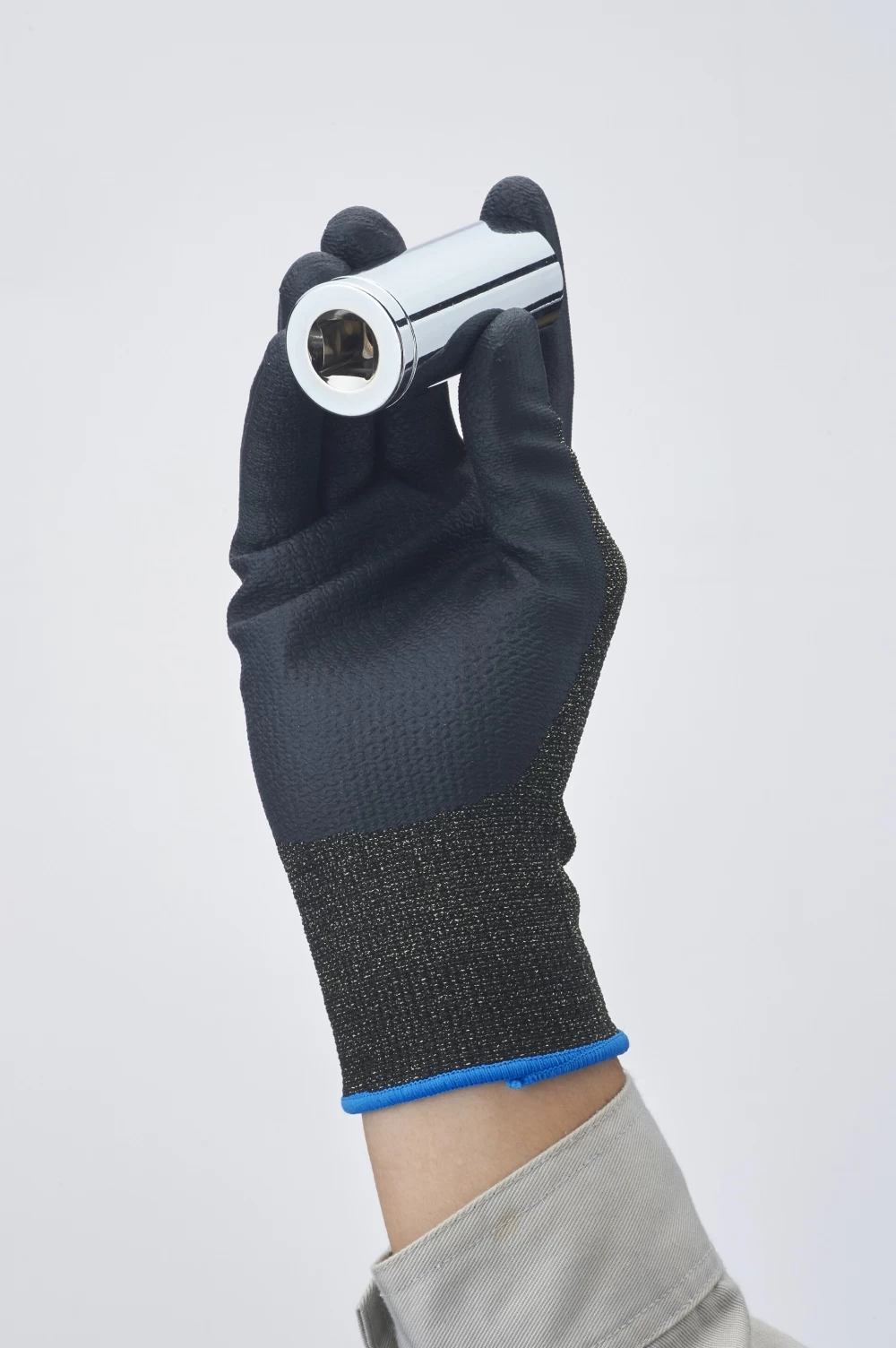 Showa S-TEX 581 Schnittschutzhandschuhe Mit Nitrilbeschichtung, Hitzebeständig (10 Paare In Paket), Grau-schwarz 7 Showa S-TEX 581 Schnittschutzhandschuhe Mit Nitrilbeschichtung, Hitzebeständig (10 Paare In Paket), Grau-schwarz – Bild 5