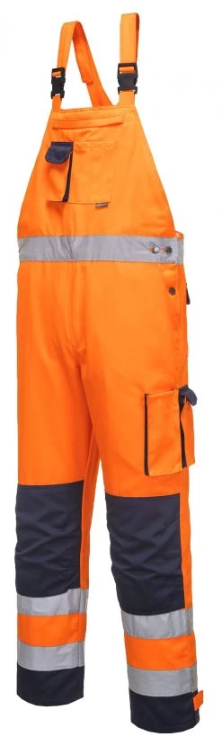 Portwest TX52 - Dijon Warnschutz-Latzhose Mit Knieschutz, Reflektierend, Verstellbare Hosenträger, Reguläre Größe, Orange-Marine -Arbeitsschutzkleidung Geschäft 197B6647 87EA 17D0 A3EA A2505700D5D7