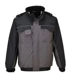 Portwest S561 Arbeits Bomberjacke Mit Reflexbiesen, Gefüttert, Wasserdicht, Schwarz