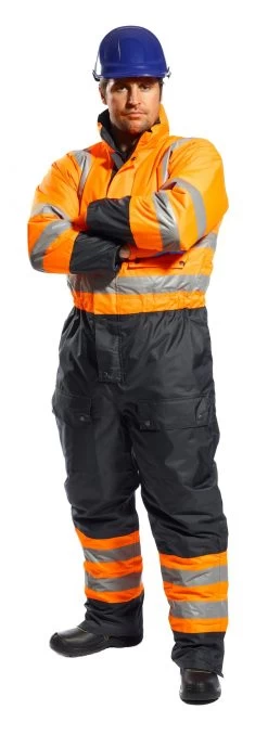 Portwest S485 - Warnschutz-Overall - Gefüttert, Reflektierend, Kältebeständig, Wasserdicht, Reguläre Größe, Orange-Marine -Arbeitsschutzkleidung Geschäft 1B9A2CDE EFFA 1C62 6F35 B45539A2D62A