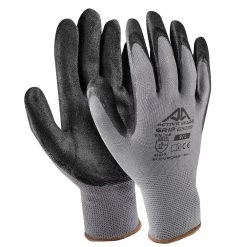 Active Gear Active GRIP G3240 Arbeitshandschuhe Aus Polyester Mit Beschichtung Aus Nitril Und Sandnitril (120 Paare In Karton), Schwarz-Grau