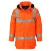Portwest S774 Warnschutz-Parka Jacke Aus BIZFLAME-Gewebe, Gefüttert, Wasserdicht, Atmungsaktiv, Flammhemmend, Antistatisch, Orange
