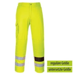 Portwest E046 - Warnschutz Combat-Hose Mit Knieschutz, Reflexstreifen, Reguläre Größe, Gelb