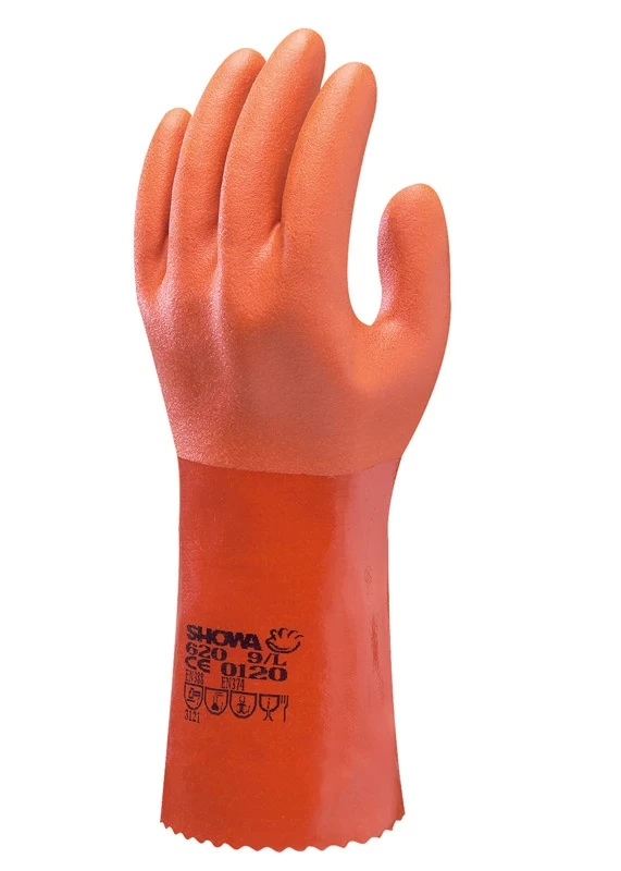 SHOWA 620 Schutzhandschuhe Mit Schutz Vor Viren (10 Paare In Paket), Orange 3 SHOWA 620 Schutzhandschuhe Mit Schutz Vor Viren (10 Paare In Paket), Orange