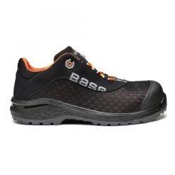 BASE B0878 - Be-Fit S1P SRC SICHERHEITSTURNSCHUHE AUS MIKROFASER, METALLFREI, Schwarz-orange
