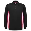 Tricorp 302003 Arbeits Sweatshirt Polokragen Bicolor, Schwarz-Rot