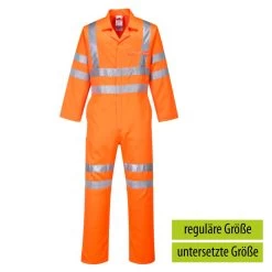 Portwest RT42 - Warnschutz-Overall Aus Polyester/Baumwolle Mit Reflexstreifen, Reguläre Größe, Orange