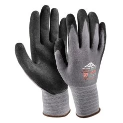 Active Gear Active GRIP G3110 Arbeitshandschuhe Aus Nylon Und Spandex Mit Beschichtung Aus Nitril Und Sandnitril (120 Paare In Karton), Schwarz-Grau