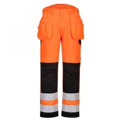 Portwest PW242 - PW2 Warnschutz-bundhose Mit Holstertaschen, Reguläre Größe, Orange-Schwarz