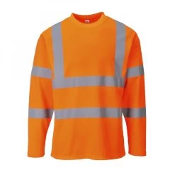 Portwest S278 - Warnschutz Langarm T-Shirt Mit Reflexstreifen, Atmungsaktiv, Orange