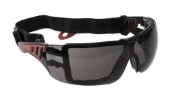 Portwest PS11 - PW Tech Look Plus Metallfreie Schutzbrille Mit Schutz Gegen UV-Strahlen, Schlagfest (12 Stücke In Paket), Rauch