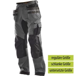 Jobman 2164 Arbeits Bundhose Stretch Wasserabweisend, Reguläre Größe, Dunkelgrau/schwarz