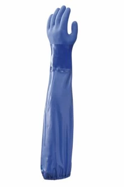 SHOWA 690 Chemikalienresistente Arbeitshandschuhe PVC Beschichtung (10 Paare In Paket), Blau