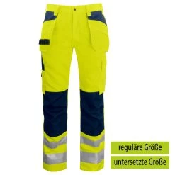 ProJob 6531 WARNSCHUTZ ARBEITSHOSE EN ISO 20471 KLASSE 2, Reguläre Größe, Gelb/marine