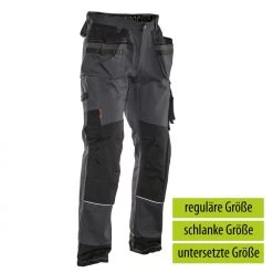 Jobman 2732 Arbeits Bundhose Baumwolle Wasserabweisend, Reguläre Größe, Dunkelgrau/schwarz