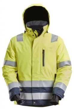 Snickers 1132 High-Vis Waterproof 37.5® Polsterjacke, Klasse 3, Gelb-Blau