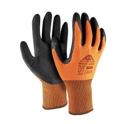 Active Gear Active GRIP G1210 Arbeitshandschuhe Aus Polyester Mit Beschichtung Aus Sandlatex (120 Paare In Karton), Schwarz-orange