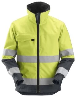 Snickers 1138 Core Wärmeisolierte High-Vis-Arbeitsjacke , Warnschutzklasse 3, Gelb-Grau