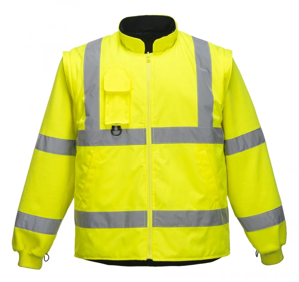 Portwest S427 - Warnschutz 7-in-1 Parka Jacke Aus Polyester Mit Reflexstreifen, Atmungsaktiv, Wasserdicht, Kältebeständig, Gelb 6 Portwest S427 - Warnschutz 7-in-1 Parka Jacke Aus Polyester Mit Reflexstreifen, Atmungsaktiv, Wasserdicht, Kältebeständig, Gelb – Bild 4