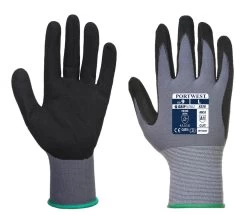 Portwest A350 - DermiFlex Schutzhandschuhe Aus Nylon Und Elasthan Mit Beschichtung Aus Nitrilschaum Und Polyurethan (12 Paare In Paket), Schwarz