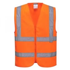 Portwest C375 - Warnschutz-Weste Aus Polyester Mit Reißverschluss, Reflexstreifen (10 Stücke In Paket), Orange