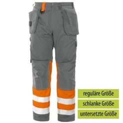 ProJob 6502 ARBEITSHOSE Warnschutz EN ISO 20471 KLASSE 1, Reguläre Größe, Orange/Grau