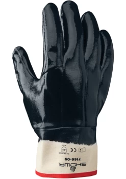 Showa 7166 Arbeitshandschuhe Mit Vollbeschichtung Aus Nitril (12 Paare In Paket), Marine