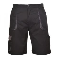 Portwest TX14 - Portwest Texo Kontrast Arbeits Shorts, Schwarz