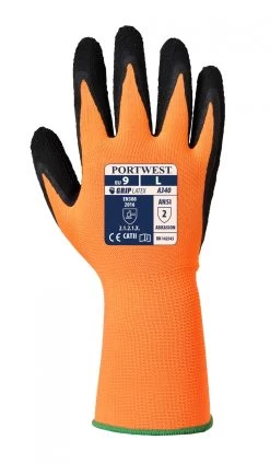 Portwest A340 - HiVis Grip Schutzhandschuhe Aus Polyester Mit Beschichtung Aus Latex, Atmungsaktiv (12 Paare In Paket), Orange -Arbeitsschutzkleidung Geschäft 673E6F44 0CA7 1D1C 55FC 69864B7484FC
