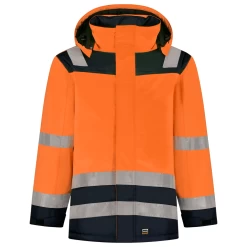 Tricorp 403020 Arbeits Warnschutz Parka Bicolor Wasserdicht, Winddicht, Orange-Ink