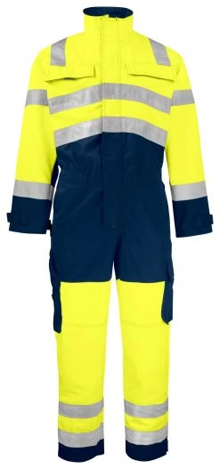 ProJob 6203 Arbeits Warnschutz OVERALL - EN ISO 20471 KLASSE 3, Reguläre Größe, Gelb/marine