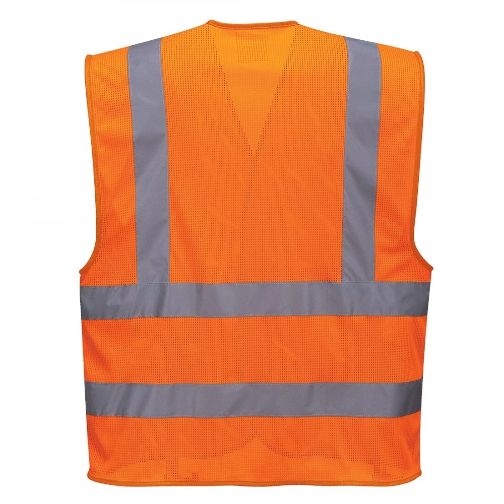 Portwest C370 - Warnschutz-Weste Mit Klettverschluss, Reflektierend, Atmungsaktiv (10 Stücke In Paket), Orange 4 Portwest C370 - Warnschutz-Weste Mit Klettverschluss, Reflektierend, Atmungsaktiv (10 Stücke In Paket), Orange – Bild 2