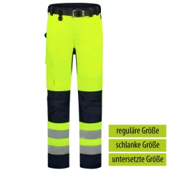 Tricorp 503011 Warnschutz Arbeitshose Bicolor, Reguläre Größe, Gelb-Ink