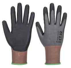 Portwest CT32 - CT MR Schnittschutzhandschuhe Mit Beschichtung Aus Nitril-Mikroschaum 18G (12 Paare In Paket), Schwarz