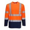 Portwest S280 - Zweifarbiges Warnschutz Langarm T-Shirt Mit Reflexstreifen, Atmungsaktiv, Orange-Marine -Arbeitsschutzkleidung Geschäft 7EC0D4B0 525D 1DBD 1B5D 2DBC326E52F0