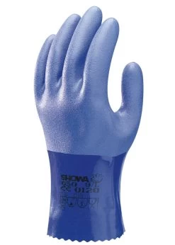 SHOWA 650 Sicherheitshandschuhe Mit Schutz Gegen Chemikalien (10 Paare In Paket), Blau