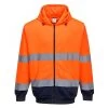 Portwest B317 - Zweifarbiges Warnschutz-Sweatshirt Mit Reißverschluss, Kapuze Und Reflexstreifen, Orange-Marine -Arbeitsschutzkleidung Geschäft 80D8E639 33FB 954A 4F64 0E0C38697C5C