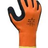 SHOWA 406 Kältebeständige Schutzhandschuhe Mit Latexschaum Beschichtung (10 Paare In Paket), Orange